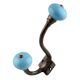 Sky Blue Ceramic Antique Iron Hooks